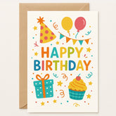 Birthday Card – Playful Cute Kids Celebration Card - Greeting Card